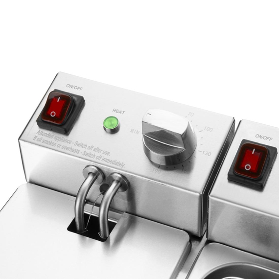 Buffalo Zwei Behälter Zwei Korb 2x3Ltr Aufsatzfritteuse 2x2kW, Bild 6