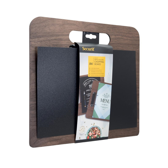 Securit Menühalter aus Nussbaumholz Brett mit Ringband, Bild 6