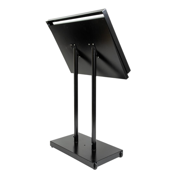 Menükartenhalter mit weissen LEDs aus schwarzem Stahl Securit 8xA4 mit Pfosten und Sockel., Bild 7