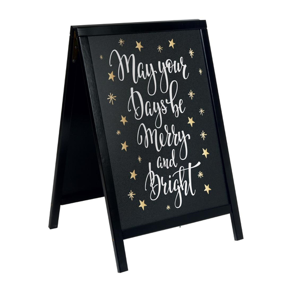 Securit Schwarzer Hölzerner kleiner Gehweg Kreide Tafel Schild, Bild 3