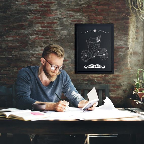 Securit Woody Kreidetafel 40x60, inklusive weißem Kreidemarker und Montageset, Bild 4