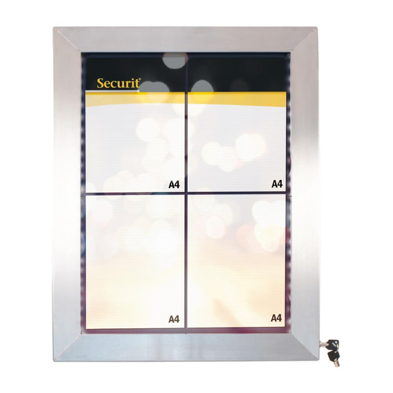 Securit Edelstahl LEDs 4xA4 Informationsdisplay (ohne Mast und Sockel), Bild 2