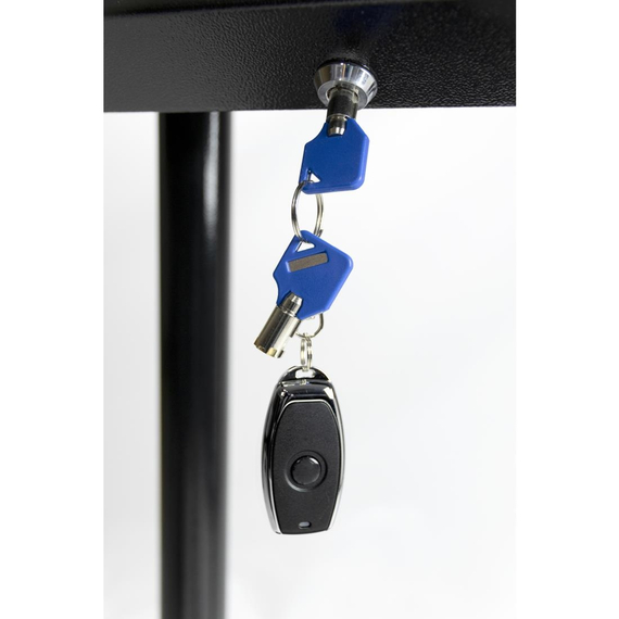 Menükartenhalter mit weissen LEDs aus schwarzem Stahl Securit 8xA4 mit Pfosten und Sockel., Bild 8