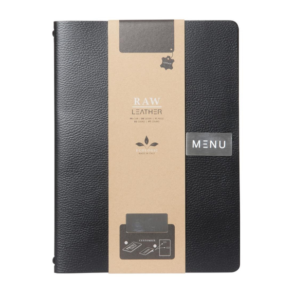 Securit Leder, A4 Menübucheinband in schwarz, Bild 3