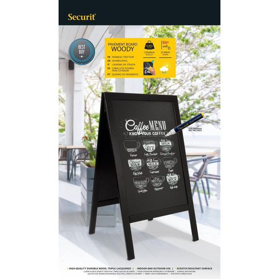 Securit Black Woody großes Gehwegkreide-A-Tafel-Schild, Bild 2