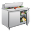 Polar U-Serie Doppeltür Saladette mit Vorbereitungstheke und Kühlschrank 405Ltr