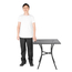 Bolero quadratischer Bistrotisch in schlankem Design Stahl schwarz 70cm, Bild 6
