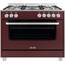 SARO Multifunktionsherd Gas/Elektro TS95C61LVI, Farbe: Rot