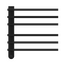 Aliseo Rock Handtuchwärmer Handtuchheizkörper - 6 Rohre, schwarz