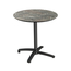 Feros X Cross - Terrassentisch Schwarz Gestell + Galaxy-Marmor HPL-Platte Ø70 cm, Schwarz + Galaxy Marmor