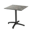 Feros X Cross - Terrassentisch Schwarz Gestell + Galaxy-Marmor HPL-Platte 70x70 cm, Schwarz + Galaxy Marmor