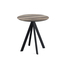 Feros Infinity - Terrassentisch schwarzes Gestell + Tropenholz HPL-Platte Ø70 cm, Schwarz + Tropenholz