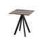 Feros Infinity - Terrassentisch schwarzes Gestell + Tropenholz HPL-Platte 70x70 cm, Schwarz + Tropenholz
