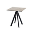 Feros Infinity - Terrassentisch schwarzes Gestell + Moonstone HPL-Platte 70x70 cm, Schwarz + Moonstone