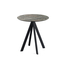 Feros Infinity - Terrassentisch schwarzes Gestell + Galaxy-Marmor HPL-Platte Ø70 cm, Schwarz + Galaxy Marmor
