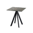Feros Infinity - Terrassentisch schwarzes Gestell + Galaxy-Marmor HPL-Platte 70x70 cm, Schwarz + Galaxy Marmor