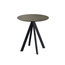 Feros Infinity - Terrassentisch schwarzes Gestell + Midnight-Marmor HPL-Platte Ø70 cm, Schwarz + Midnight Marmor
