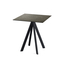 Feros Infinity - Terrassentisch schwarzes Gestell + Midnight-Marmor HPL-Platte 70x70 cm, Schwarz + Midnight Marmor