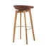Feros Keeve – Stapel Barstuhl niedrige Sitzschalen gepolstert, Holz/Braun-Rot, Bild 2