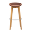 Feros Keeve – Stapel Barstuhl niedrige Sitzschalen gepolstert, Holz/Braun-Rot, Bild 3