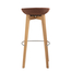 Feros Keeve – Stapel Barstuhl niedrige Sitzschalen gepolstert, Holz/Braun-Rot, Bild 4