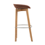 Feros Keeve – Stapel Barstuhl niedrige Sitzschalen gepolstert, Holz/Braun-Rot, Bild 5