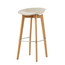 Feros Keeve – Stapel Barstuhl niedrige Sitzschalen gepolstert, Holz/Beige