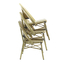 Feros Paris – Stapelbarer Bistrostuhl Rattan, Bambus/Weiß/Schwarz, Bild 6
