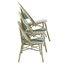 Feros Paris – Stapelbarer Bistrostuhl Rattan, Bambus/Weiß/Pastellgrün, Bild 6