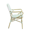 Feros Tango – Stapelbarer Bistrostuhl Rattan, Bambus/Weiß/Pastellgrün, Bild 3