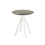 Feros Infinity - Terrassentisch weißes Gestell + Tropenholz HPL-Platte Ø70 cm, Weiß + Tropenholz