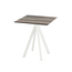 Feros Infinity - Terrassentisch weißes Gestell + Tropenholz HPL-Platte 70x70 cm, Weiß + Tropenholz