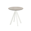 Feros Infinity - Terrassentisch weißes Gestell + Moonstone HPL-Platte Ø70 cm, Weiß + Moonstone
