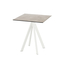 Feros Infinity - Terrassentisch weißes Gestell + Moonstone HPL-Platte 70x70 cm, Weiß + Moonstone