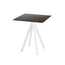 Feros Infinity - Terrassentisch weißes Gestell + Riverwashed Holz HPL-Platte 70x70 cm, Weiß + Riverwashed Holz