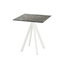 Feros Infinity - Terrassentisch weißes Gestell + Galaxy-Marmor HPL-Platte 70x70 cm, Weiß + Galaxy Marmor