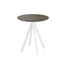 Feros Infinity - Terrassentisch weißes Gestell + Midnight-Marmor HPL-Platte Ø70 cm, Weiß + Midnight Marmor