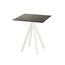 Feros Infinity - Terrassentisch weißes Gestell + Midnight-Marmor HPL-Platte 70x70 cm, Weiß + Midnight Marmor