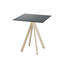 Feros Infinity - Terrassentisch sandfarbenes Gestell + schwarze HPL-Platte 70x70 cm, Sand + Schwarz