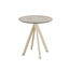 Feros Infinity - Terrassentisch sandfarbenes Gestell + Moonstone HPL-Platte Ø70 cm, Sand + Moonstone