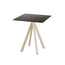 Feros Infinity - Terrassentisch sandfarbenes Gestell + Riverwashed Holz HPL-Platte 70x70 cm, Sand + Riverwashed Holz