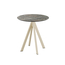 Feros Infinity - Terrassentisch sandfarbenes Gestell + Galaxy-Marmor HPL-Platte Ø70 cm, Sand + Galaxy Marmor