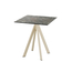 Feros Infinity - Terrassentisch sandfarbenes Gestell + Galaxy-Marmor HPL-Platte 70x70 cm, Sand + Galaxy Marmor