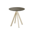 Feros Infinity - Terrassentisch sandfarbenes Gestell + Midnight-Marmor HPL-Platte Ø70 cm, Sand + Midnight Marmor