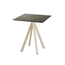 Feros Infinity - Terrassentisch sandfarbenes Gestell + Midnight-Marmor HPL-Platte 70x70 cm, Sand + Midnight Marmor