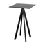 Feros Infinity - Bartisch schwarzes Gestell + schwarze HPL-Platte 70x70 cm, Schwarz + Schwarz