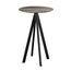 Feros Infinity - Bartisch schwarzes Gestell + Tropenholz HPL-Platte Ø70 cm, Schwarz + Tropenholz