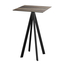 Feros Infinity - Bartisch schwarzes Gestell + Tropenholz HPL-Platte 70x70 cm, Schwarz + Tropenholz