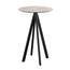 Feros Infinity - Bartisch schwarzes Gestell + Moonstone HPL-Platte Ø70 cm, Schwarz + Moonstone