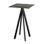 Feros Infinity - Bartisch schwarzes Gestell + Galaxy-Marmor HPL-Platte 70x70 cm, Schwarz + Galaxy Marmor